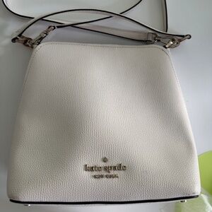 Kate Spade Mini Darcy Bucket Leather Crossbody Parchment Handbag